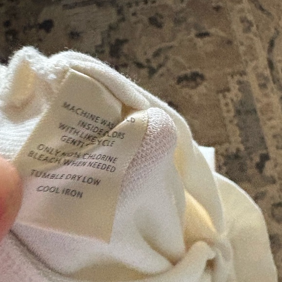 cuyana puff sleeve French terry sweater in ivory - Picture 3 of 5